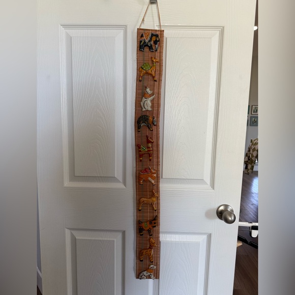 Other - Vintage Hand Carved Animal Wall Hanging Boho Folk Art India 43” Decor Wood
